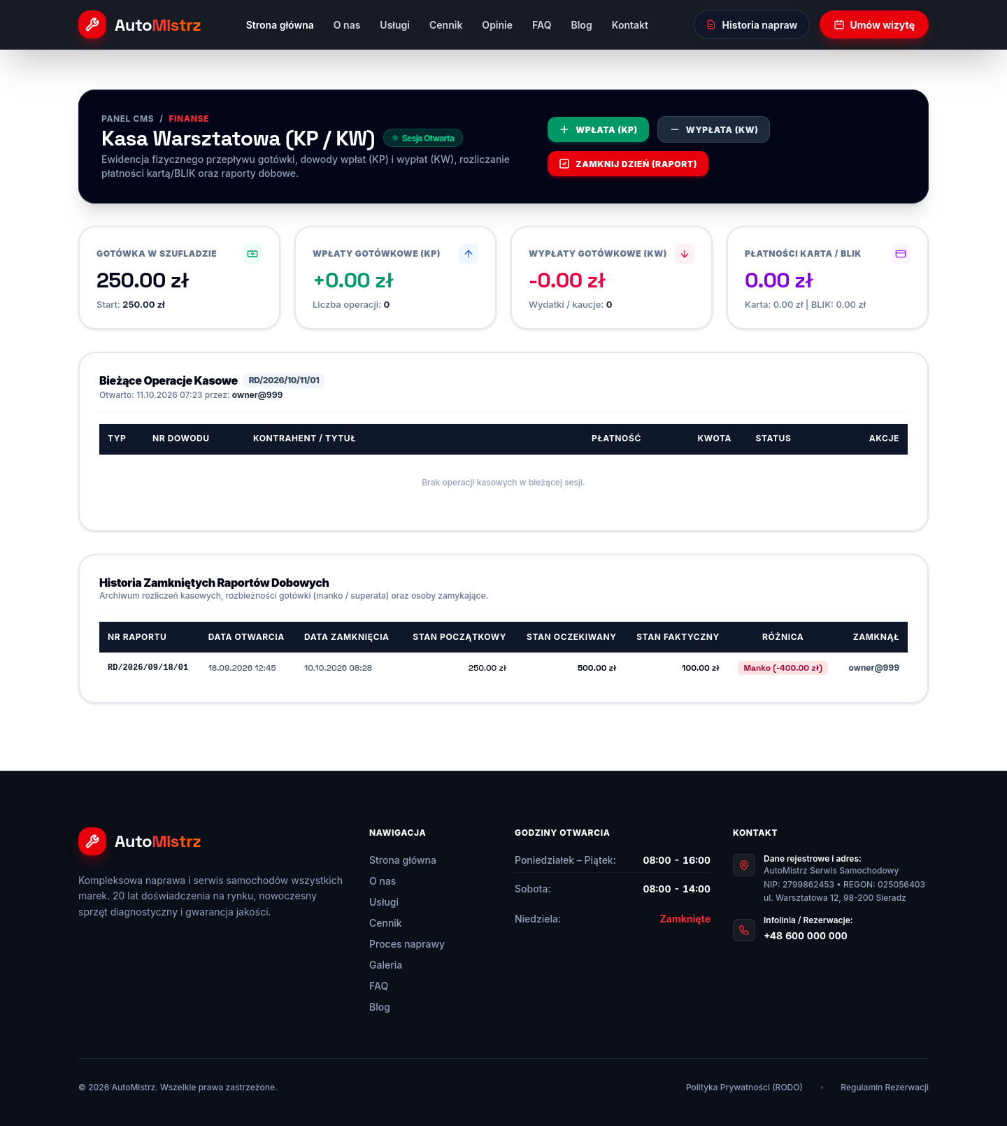AutoMistrz | Admin Panel Dashboard