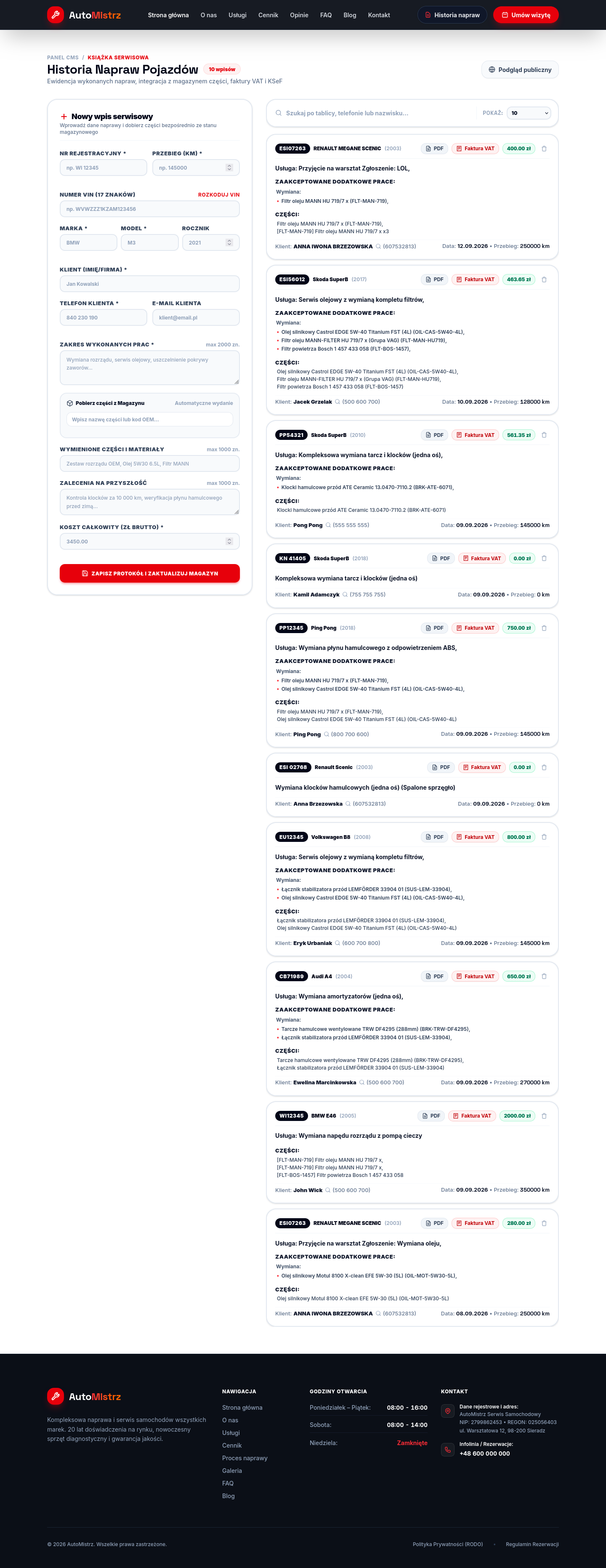AutoMistrz | Admin Panel Dashboard